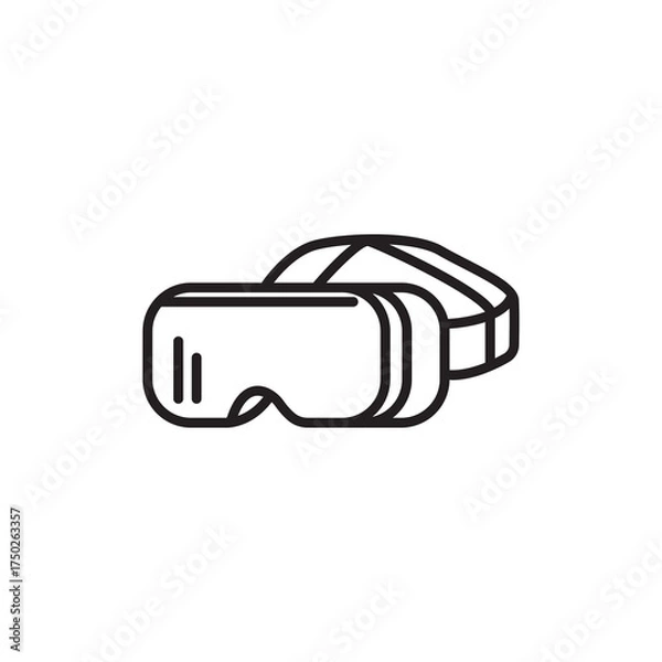 Obraz Simple Line Art VR Headset for Virtual Reality Device Icon