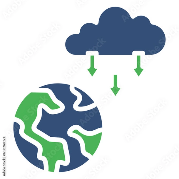 Fototapeta Carbon capture  mixed color icon