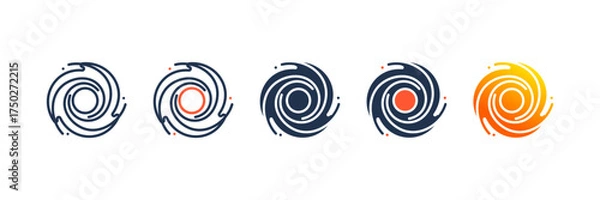 Fototapeta Black Hole icon set multiple style collection