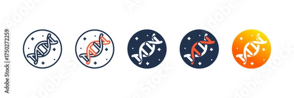 Fototapeta Astrobiology icon set multiple style collection
