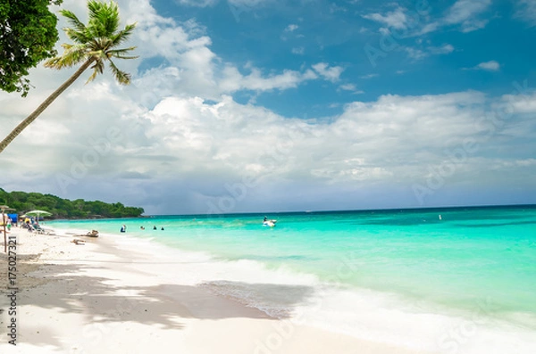 Obraz View on paradies beach of Playa Blanca on Island Baru by Cartagena in Colombia