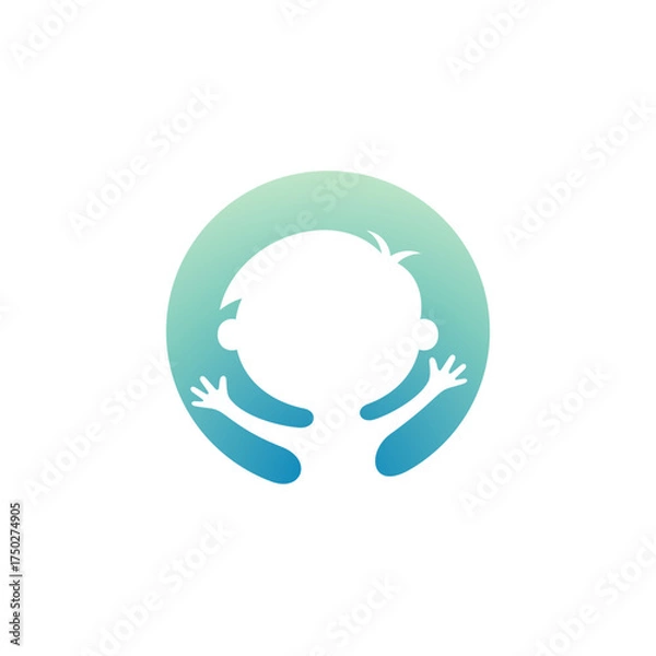 Obraz minimalist kid logo design vector with flat style
