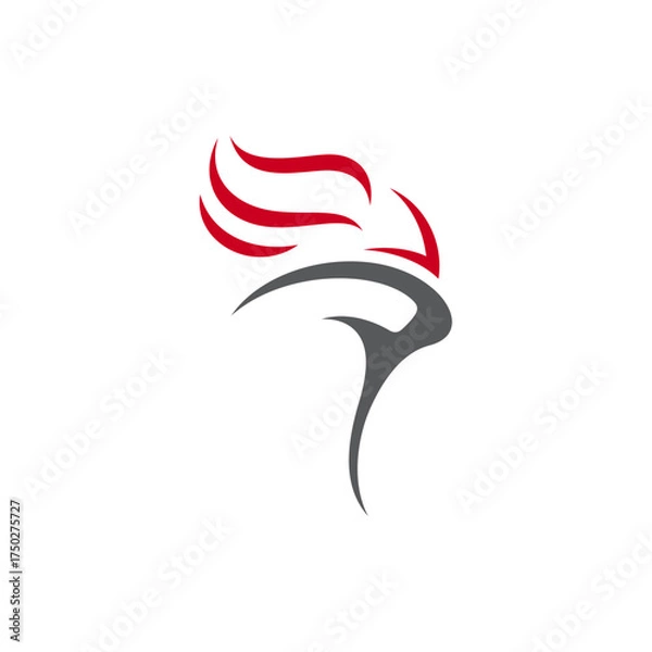 Obraz simple torch and fire element logo design vector with flat style