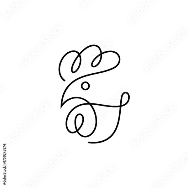 Obraz luxury chicken logo design vector with line style