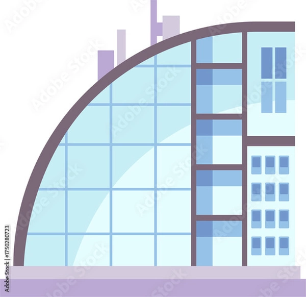 Fototapeta Modern Architectural Design of a Building with Transparent Windows and Geometric Structure against Transparent Background