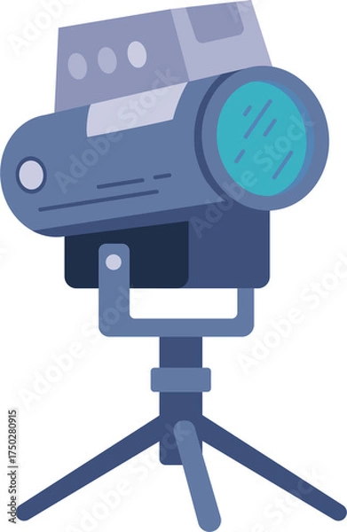 Fototapeta Digital Illustration Of A Pixelated Stage Spotlight On A Tripod Against Transparent Background