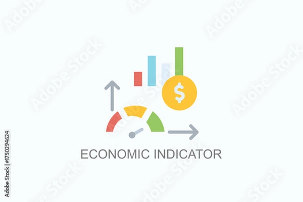 Obraz Economic Indicator Icon Or Logo Isolated Vector Illustration
