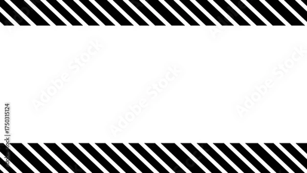 Obraz Black striped frame on white background, decorative border, minimal design