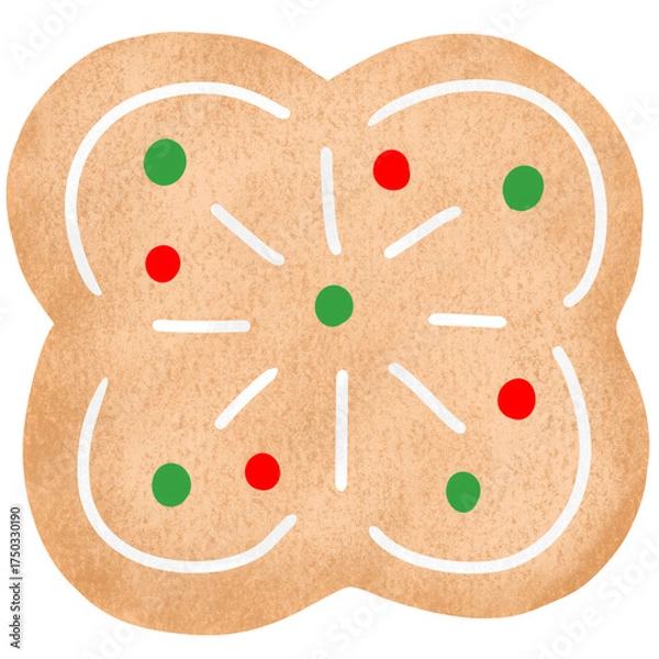 Obraz Cute gingerbread  stroke paint element.