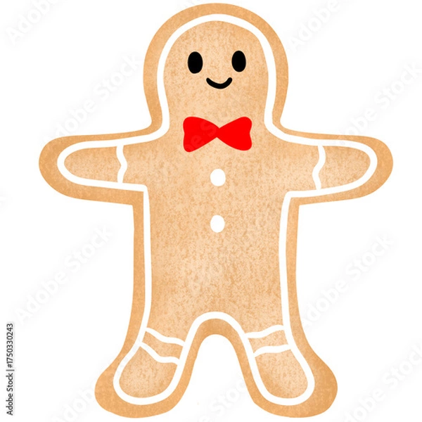 Obraz Cute gingerbread  stroke paint element.