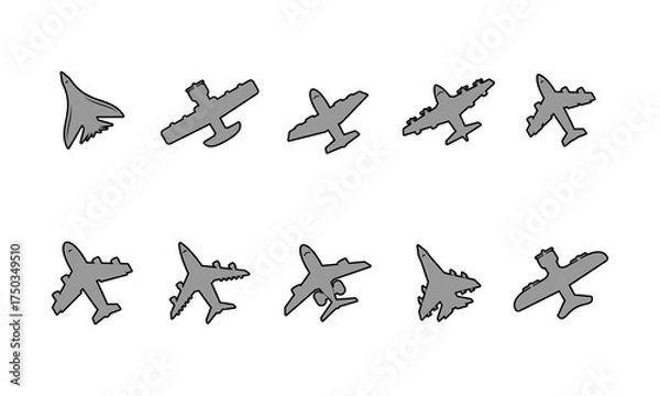 Fototapeta Various of airplanes collection design vector