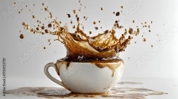 Fototapeta High-Speed Photography of Dynamic Coffee Splash Crown