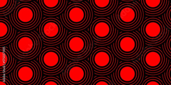 Fototapeta Overlapping creative diamond circle abstract pattern background with waves texture. Seamless ornament curve design fabric background.	