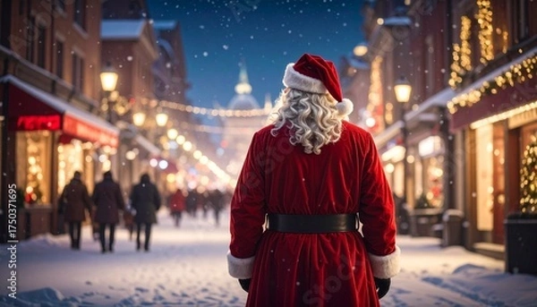 Obraz 後ろ姿のサンタクロース　Back view Santa Claus