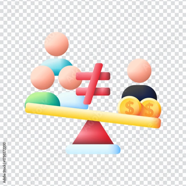 Fototapeta Inequality Icon