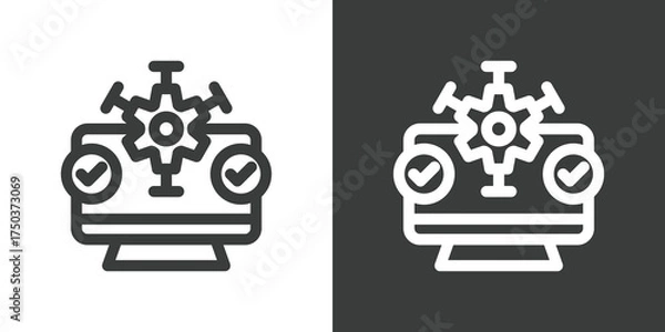 Fototapeta Operating Systems Icon Set in Black and White Outline Style