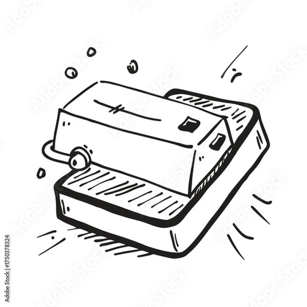 Fototapeta A Battery Relaxing On A Charging Pad Creative Energy Rest Vector Flat Design  