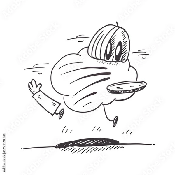 Fototapeta A Cloud Refusing To Rain Because It Is On Vacation Cute Weather Vector Flat Design  