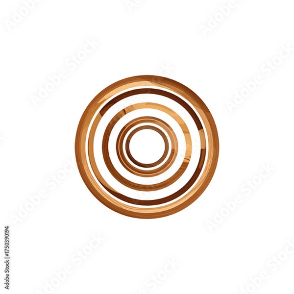 Fototapeta Concentric brown and white rings, creating a target-like design against a black background
