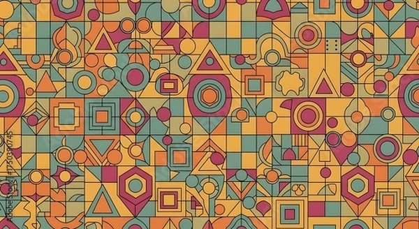 Obraz Geometric Harmony - A Colorful Abstract Pattern.