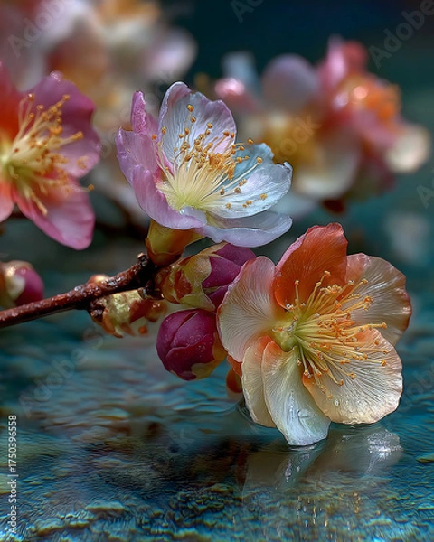 Obraz Sui-Tang Dynasties: Three Teachings Fusion - Taoism: Illusion & Reality, Tang Bronze Mirror, Illusory Garden, Real Dewy Branch, Dressing Table
