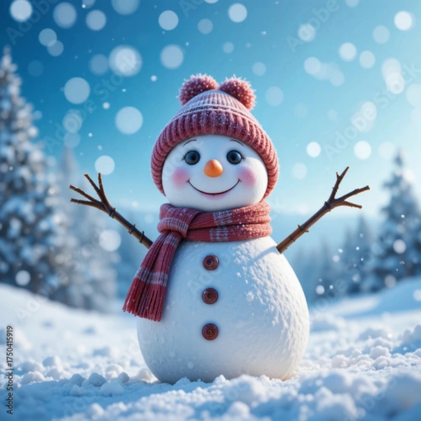 Obraz snowman in the snow