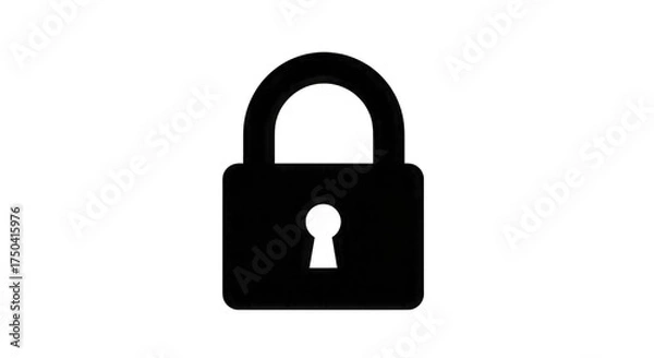 Fototapeta Padlock Outline Security Symbol safety protection isolated on a transparent background