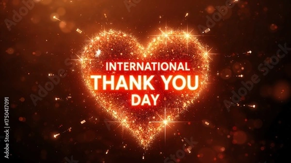 Fototapeta Vibrant electrifying display of gratitude in celebration of International Thank You Day with a sparkling heart