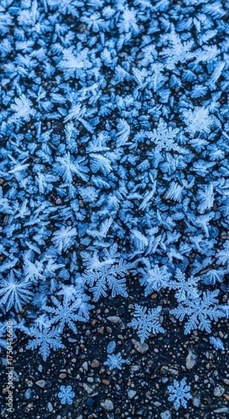 Fototapeta Frozen Beauty - A Close-Up of Delicate Ice Crystals.