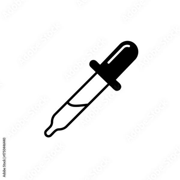 Obraz Minimalist Black Dropper Vector Illustration for Science and Medical Applications