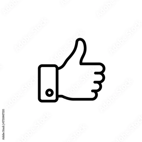 Fototapeta Modern Thumbs Up Hand Gesture Line Art Vector Illustration