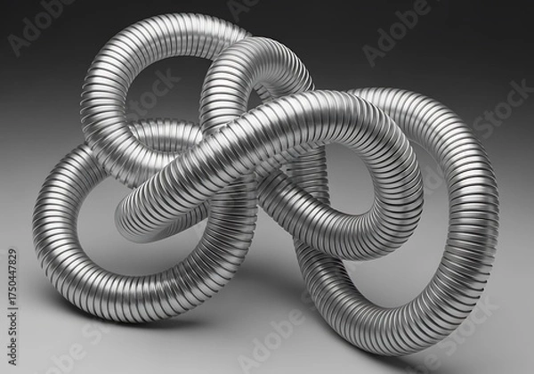 Obraz Intertwined Metal Hose Sculpture - A Study in Form and Texture.