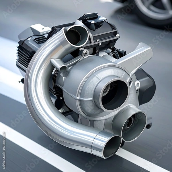 Fototapeta Detailed view of a modern engine