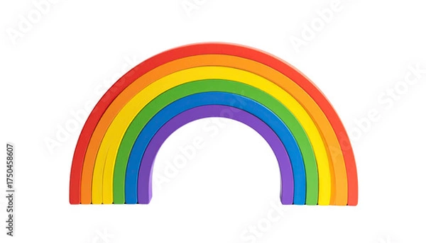 Fototapeta Vivid, semi-circular, layered arch of bright colors against a stark black background