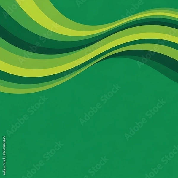 Fototapeta Green Wave Abstract Background Design with Vibrant Colors.