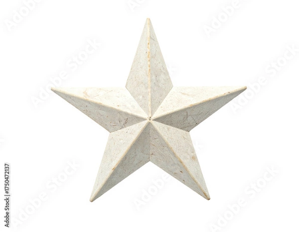 Fototapeta 3D-rendered ivory-toned five-pointed star against a solid black background
