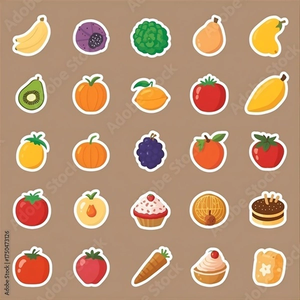 Obraz set of fruits and vegetables