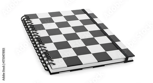 Obraz Checkered Notebook - A Study in Black and White Simplicity.