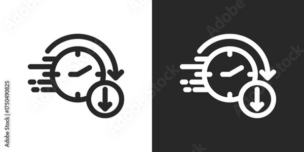 Fototapeta Downtime Icon Set in Black and White Outline Style