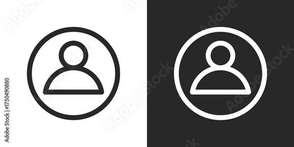 Fototapeta Personal Icon Set in Black and White Outline Style