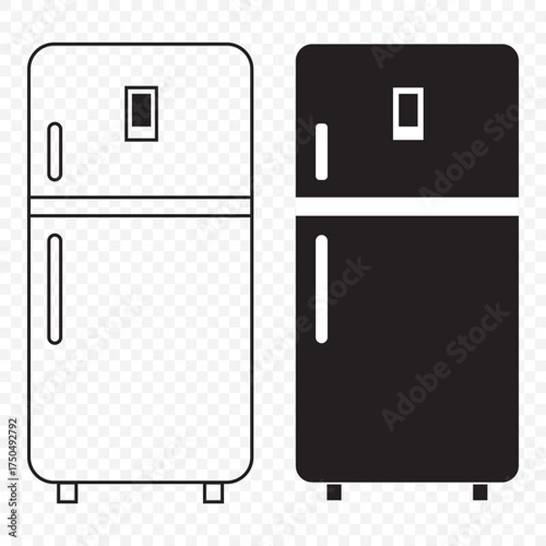 Fototapeta Fridge icon vector set. Refrigerator icon, vector logo. Silhouette of refrigerator, Fridge symbol and sign. Electronic equipment Vector illustration of fridge. EPS 10.