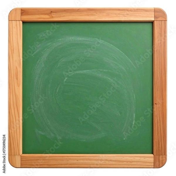 Fototapeta Empty green chalkboard with wooden frame
