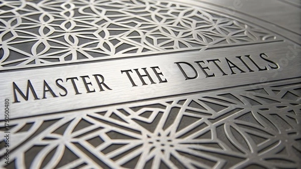 Obraz Close Up of Engraved Metal Surface Showing Detail and Pattern