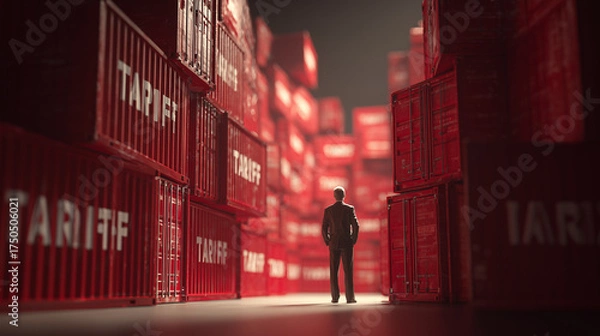 Fototapeta International Trade Barriers: A Conceptual Business Metaphor