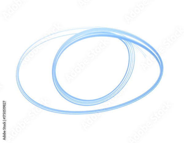 Fototapeta Faint blue glowing spirals on black background, creating an ethereal, abstract design