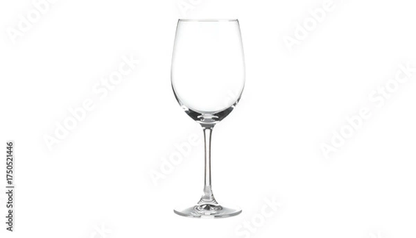 Fototapeta Clear empty wine glass on a white background.