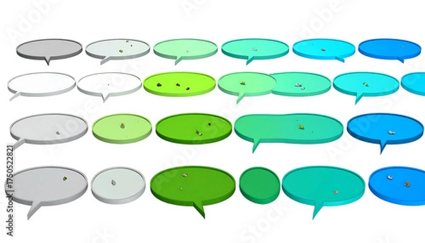 Fototapeta Collection of Speech Bubbles in Various Colors and Sizes.