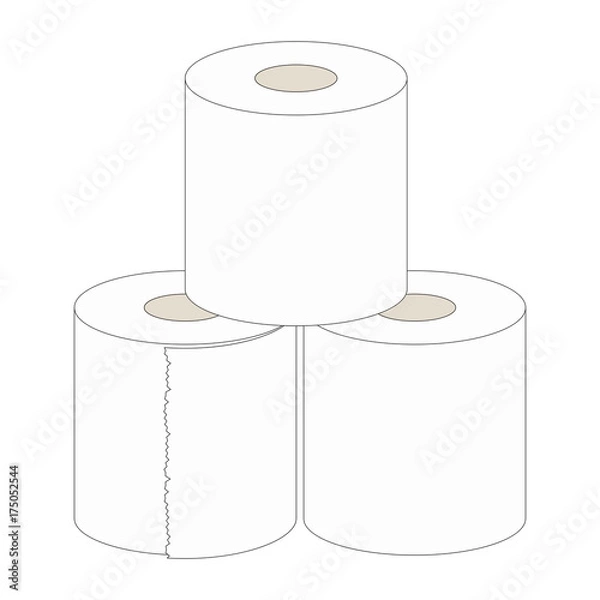 Fototapeta トイレットペーパー　イラスト
