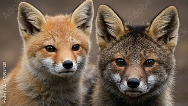 Fototapeta Fox Pair CloseUp