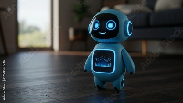 Obraz Robot with Digital Display in Home Setting